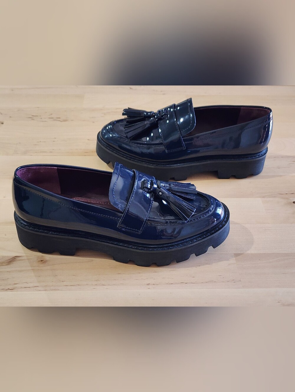 Sarto by Franco Sarto | Balinna Patent Tassel Loafers | Navy | U.S. Wonen's 6.5